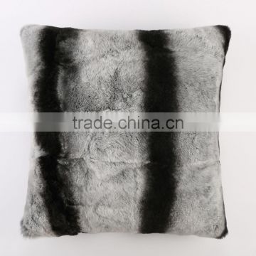 Wholesale Retail YR063 Chinchilla Dyed Rex Rabbit Fur Pillows Customized Sizes Top Quality Furs Cushion Cover