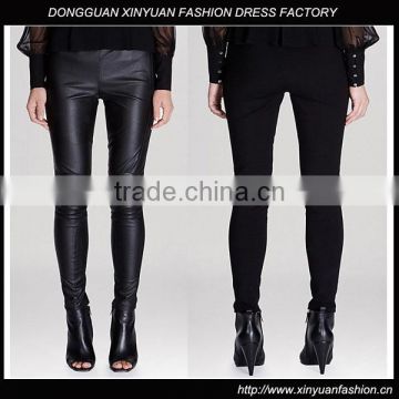 Hot SellingTextured Jersey Faux Leather Leggings for lady