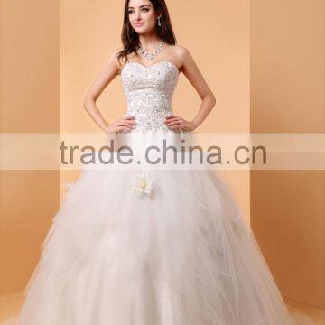 Ball Gown Wedding Dress Vintage Inspired Sweep / Brush Train Sweetheart Lace bridal gown P049