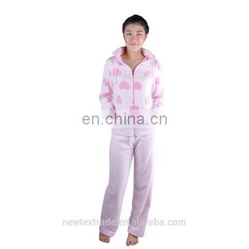 2015 women Pink polar fleece matching family pajamas