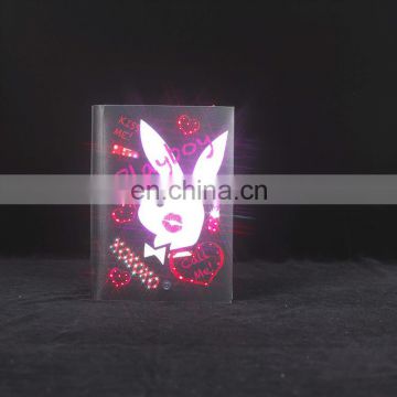 2017 Hot Selling Custom LED Lighting Up Diary/Notebook With Fiber Optic & rabbit pictures