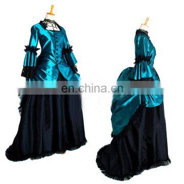 Rose Team-Free Shipping Custom-made Elegant Medieval Victorian Costume Blue Gothic Punk Costume