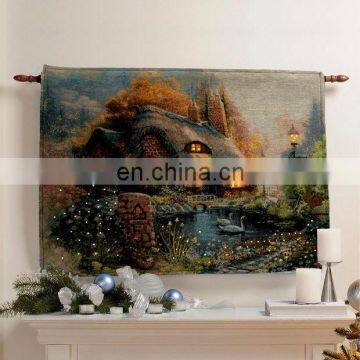 Large wall jacquard tapestry with led