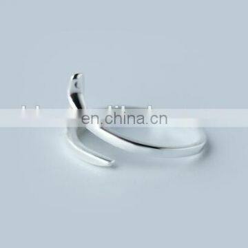 925 Sterling silver Open stable ring ginkgo leaf jewelry