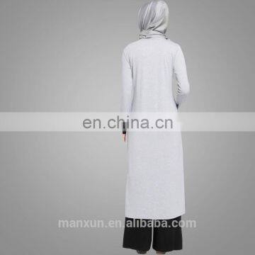 New Design Adults Age Group Casual Women Islamic Clothing Muslim Autumn Suit Long Sleeve Side Slit Sportive Tunic Tops photo-3
