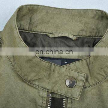Mens Spring Slim Fit Handsome Military Style Denim Embroidery Bomber Jacket photo-4