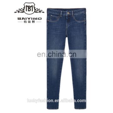 2016 Baiyimo medium waist dark wash women skinny push up wholesale price denim jeans