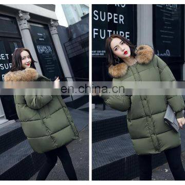 2017 New Winter Korean Loose Large Size Thick Plush Cotton in the Long Section of Large Fur Collar Jacket photo-2