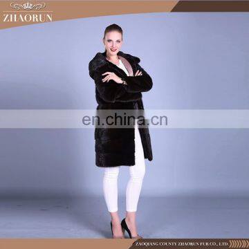 Wholesale China Import Winter Mink Fur Coat Original Color Genuine Knitted Mink Fur Coat