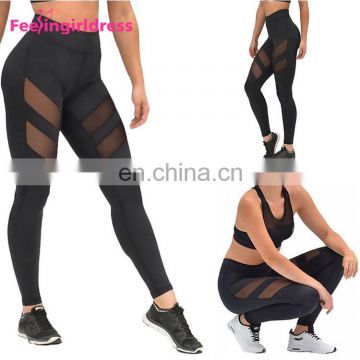 High Waist Black Fitness Wear Womens Leggings Custom For Wholesale