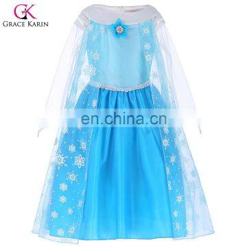 Grace Karin Children Girls Kids Costume Long Sleeve Crew Neck Sky Blue Fairy Dress CL010403-1