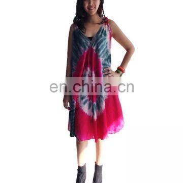 Wholesales fashion sexy v neck tie dye dress .