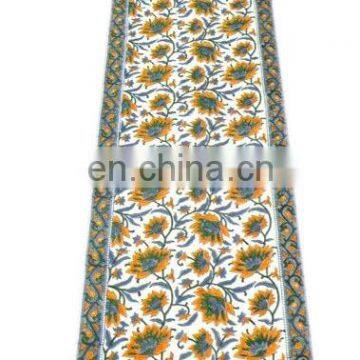 Indian Block Printed Table Runner Floral Print Place mats Cotton Ethnic Home Decor