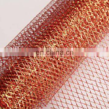 2015 New Products On China Market Red And Gold Fabric Netting Stretch Mesh