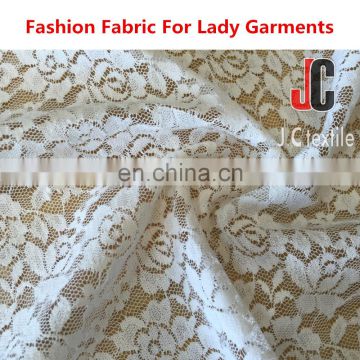 AL8066 shaoxing JCpolyester spandex lace fabric wholesale elastic lace trim