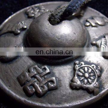 Old Tibetan Buddhist Bronze 6 Mantras Tingsha Cymbals Vintage-Tibet-Tibetan-Nickel-Tingsha-Cymbals-Auspicious-Symbols Buddhist photo-3