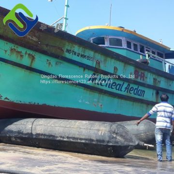 Ship docking launching airbag with free fittings