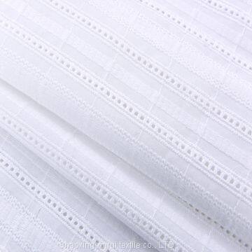 indonesia white cotton for women design eyelet lace embroidered voile fabric