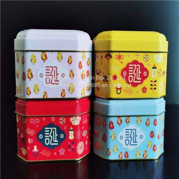 Food Tin Box Square Cookie Tins Blue / Black photo-4