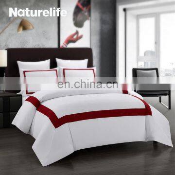 Beautiful Hotel Geometric Design Queen Twin White Navy 100% Polyester Bedding Duvet Cover Set photo-4