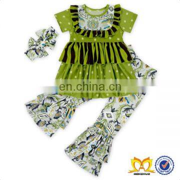 Posh Baby Ruffle Tunic Headband and Pant Fashion Clothes Boutique Girl Clothing photo-3
