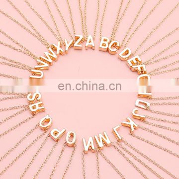 26 Letters Pendant Necklaces Simple Gold Color A-Z  for Women DIY Name Necklace Jewelry gift Initial Jewelry Clavicular chain