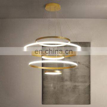 Living Room Chandelier Modern Minimalist Creative Led Duplex Building Ring Nordic Bedroom Dining Room Lamps photo-3