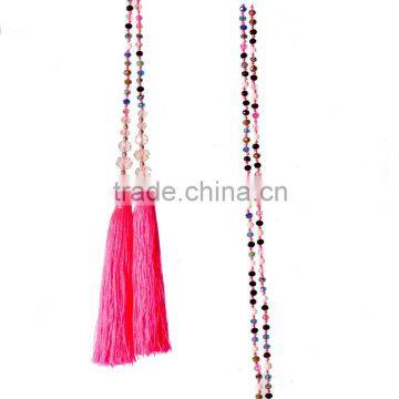 Fashion Jewelry 2016 Crystal Necklace Set,Long Tassel Necklace Wholesale TBNL4101