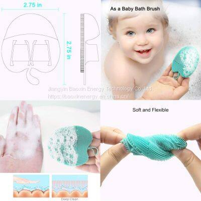 Soft Handheld Silicone Facial Cleansing Brush, Mild Anti-Slip Face Exfoliating and Massage Scrubber Pad photo-5