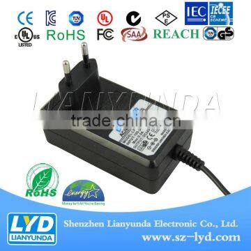 Shenzhen manufacturer Switching AC/DC power adapter 24v 1a with eu us uk au wall plug