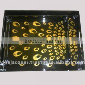Lacquer tray, mother of pearl tray, square tray
