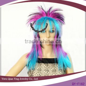 cheap colorful wholesale synthetic crazy rock punk party wigs