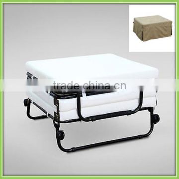 Modern Foam Mattress & Cover Tri-Folding Foldable Rollaway Folding Metal Bed