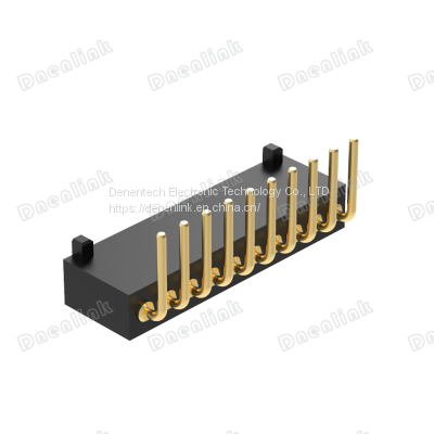 Dnenlink 1.27mm Pitch Single Row H4.0mm Plane Contact Right Angle DIP Type Female Header PogoPin Header With Peg photo-2