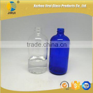 500ml & 250ml blue clear boston round glass lotion bottle