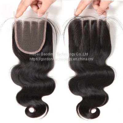 High Quality 4x4 Midium Brown Body Wave Hair Lace Closure