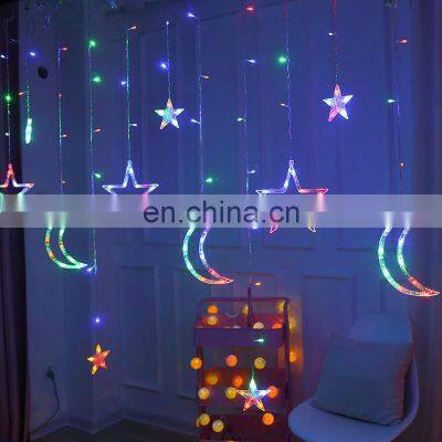 Release Holiday Moon Star New Curtain String Decorative Outdoor LED Lights Christmas photo-2