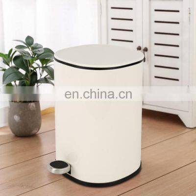 New Home 5L Indoor Stainless Steel Round Kitchen Bin Bathroom Pedal Waste Bins with Plastic Cover