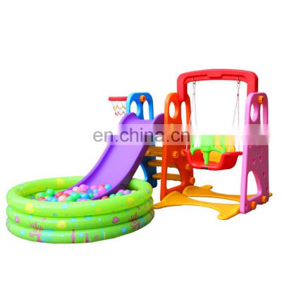 Hot Sell Popular Colorful Kindergarten Cartoon Mini Indoor Home Set Children Plastic Slide and Swing for Kids