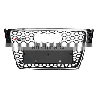 2008-2012  Front Bumper grill for Audi A4 B8 A4L center honeycomb mesh grille Chrome black silver grill for RS4 style