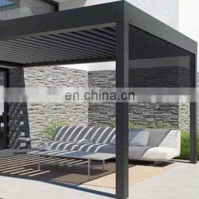 Modern Luxury Motorised Outdoor Garden Gazebo Roof Bioclimatic Outdoor Aluminium Louvre Pergola