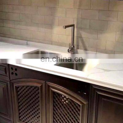 Carrara white quartz kitchen tops