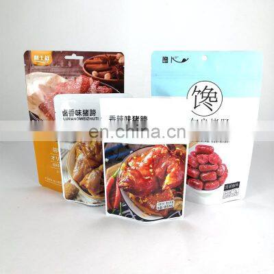 custom vacuum sealing BBQ meat cooking food standing pouch retort aluminum foil bag