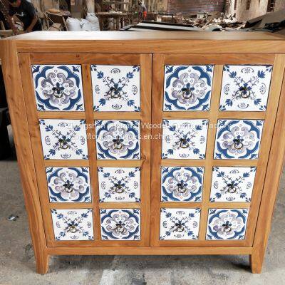 Solid Elmwood Side Board With Drawings photo-2