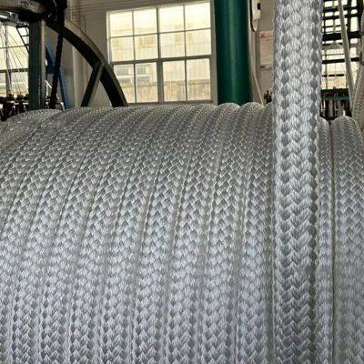 Marine Rope 12 Strand Uhmwpe Core Core-spun Double Braided Polyester Cover Coated Mooring Rope 22mmx220m With Spliced Eye