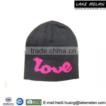 Best Seller Acrylic Knitted Beanie Hat With Character Love