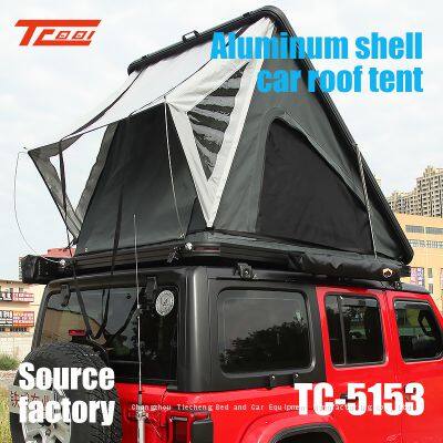 Quick opening car roof tent, outdoor camping, rain and sun protection equipment, automatic no need to build SUV car aluminum shell hardtop tent