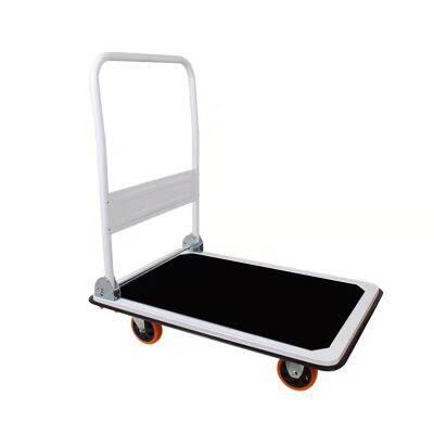 Four-Wheel Folding Trolley Silent Rubber Wheels Durable Plastic Structure for Portable Home Use Car Handling Flat Trolley photo-2