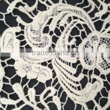 Whole Sale High Quality 100% Cotton Lace Fabric With Flower Design for Garment Accessory photo-2