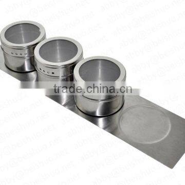 Newest Kitchen 4 Pieces Stainless Steel Magnetic Spice Rack Set